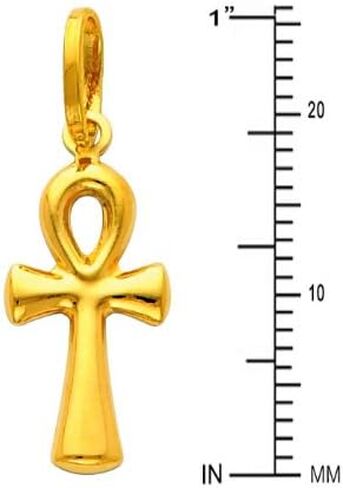 14k Yellow Gold Ankh Religious Cross Pendant in Saudi Arabia