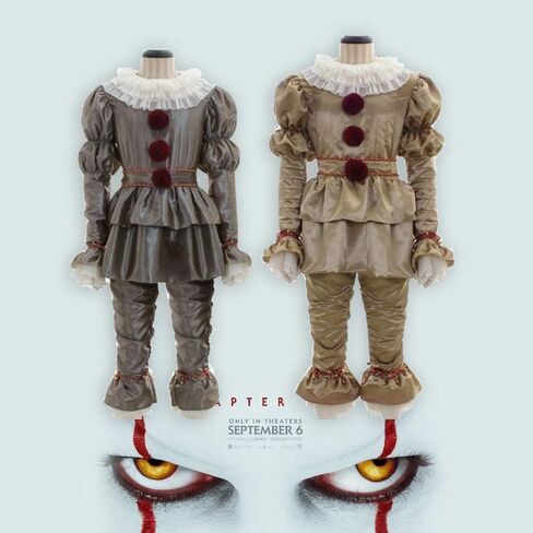 زي الهالوين للمهرج المخيف للأطفال، مجموعة كاملة من ملابس الحفلات التنكرية للبالغين in Kuwait