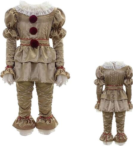 زي الهالوين للمهرج المخيف للأطفال، مجموعة كاملة من ملابس الحفلات التنكرية للبالغين in Kuwait