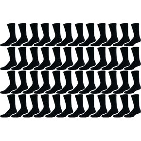 48 Pairs Crew Socks for Men Women Kids, Wholesale Bulk Cotton Basic Sport Sock, Donation