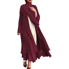 Abayas Muslim Dress for Women Long Sleeve Islamic Dubai Abaya Dress Cardigan Robe Middle East Prayer Dress with Hijab