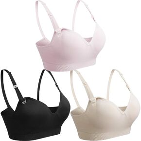COOSHCO Women's Sleeping Nursing Maternity Bra Push up Wirefree Breastfeeding Bra 3 Ro 4Pack in Saudi Arabia