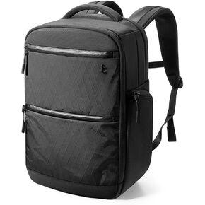 حقيبة ظهر للكمبيوتر المحمول Tomtoc X-Pac Techpack مصممة لركاب الأعمال المحترفين، حقيبة ظهر مدمجة للمدينة لجهاز MacBook Pro مقاس 16 بوصة، أسود