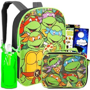 Teenage Mutant Ninja Turtles Backpack and Lunch Box Set - Bundle with TMNT Backpack for School, Lunch Bag, Water Bottle, Stickers, More | TMNT Backpack for Boys in Saudi Arabia