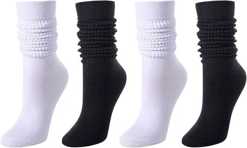 Zmart Colorful Slouch Socks For Women Girls, Scrunch Socks Women, Cotton Long High Tube Socks 4-5 Pack in Saudi Arabia