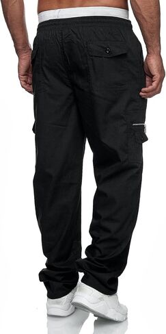 Men's Cargo Pants Relaxed Fit Sport Pants Jogger Sweatpants Drawstring Outdoor Trousers with Pockets in Kuwait