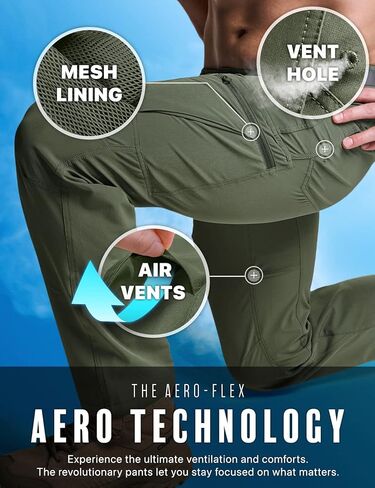 سروال تكتيكي سريع الجفاف للرجال من CQR، سروال خارجي مقاوم للماء، خفيف الوزن قابل للتمدد / سروال مستقيم للعمل للمشي لمسافات طويلة in Kuwait