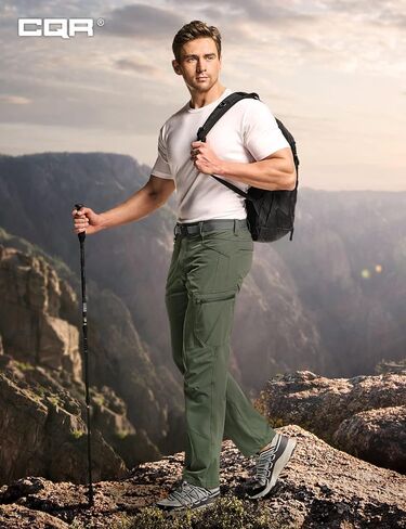 سروال تكتيكي سريع الجفاف للرجال من CQR، سروال خارجي مقاوم للماء، خفيف الوزن قابل للتمدد / سروال مستقيم للعمل للمشي لمسافات طويلة in Kuwait