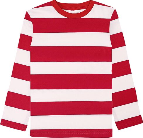 COSLAND Boys and Toddlers' Long Sleeve Striped T-Shirt, Cotton, Kids' Crew Neck Tee, 2T-Large in Saudi Arabia