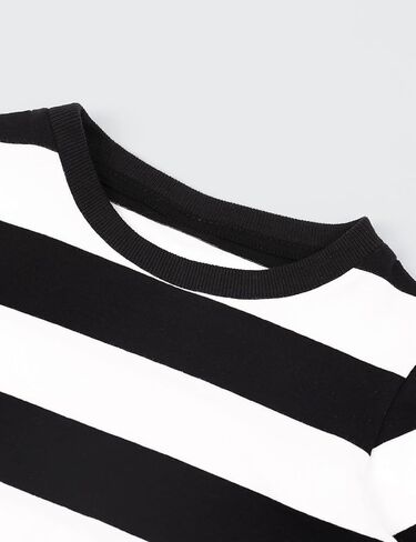 COSLAND Boys and Toddlers' Long Sleeve Striped T-Shirt, Cotton, Kids' Crew Neck Tee, 2T-Large in Kuwait