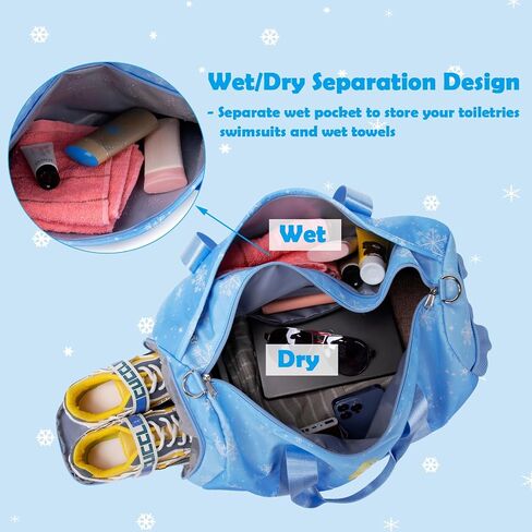 Dance Bags for Girls, Fairy Blue Duffle Bags with Wet & Shoe Compartment Ballet Bag for Girls, Water Resistant Gym Sport Travel Bag Overnight Sleepover Bags in Saudi Arabia