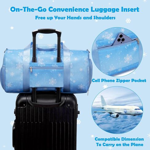 Dance Bags for Girls, Fairy Blue Duffle Bags with Wet & Shoe Compartment Ballet Bag for Girls, Water Resistant Gym Sport Travel Bag Overnight Sleepover Bags in Saudi Arabia