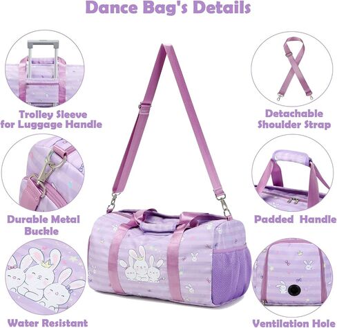 Dance Bags for Girls, Fairy Blue Duffle Bags with Wet & Shoe Compartment Ballet Bag for Girls, Water Resistant Gym Sport Travel Bag Overnight Sleepover Bags in Saudi Arabia