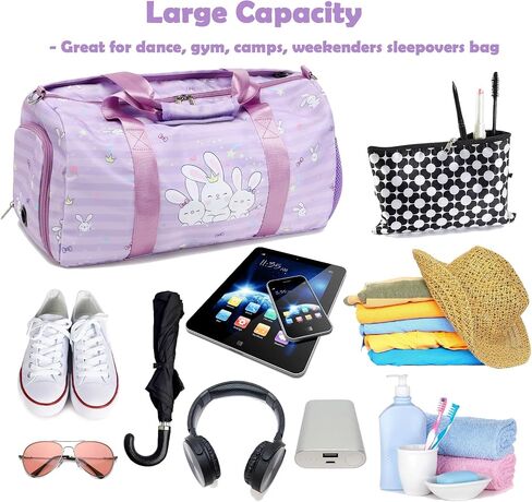Dance Bags for Girls, Fairy Blue Duffle Bags with Wet & Shoe Compartment Ballet Bag for Girls, Water Resistant Gym Sport Travel Bag Overnight Sleepover Bags in Saudi Arabia