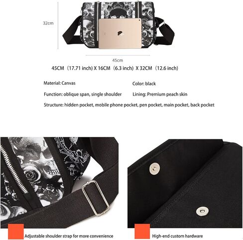 Goth Backpack Y2k Backpack EMO Backpack Goth Messenger Bag Grunge Backpack Street Hipster Backpack (BB3021) in Kuwait