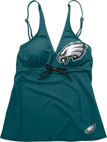 FOCO Women's Standard NFL Team Logo Ladies Bathing Swim Wear Suit, Summertime Solid-Tankini Top, X-Large in Saudi Arabia