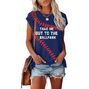 Baseball Shirt Women Baseball Tee Shirts Short Sleeve Crew Neck Casual Summer Graphic Tee Shirts Top