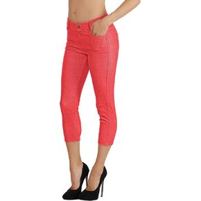 Fit Division Women's Jean Look Slimming Jeggings Full-Length, Capri, Bermuda Shorts Spandex Leggings, Plus Size S-XXXL