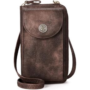 BROMEN Small Cell Phone Purse Crossbody Bags for Women Vegan Leather Wallet Purse with Credit Card Holder