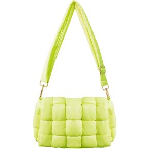 NAARIIAN Puffer Woven Bag Crossbody Purse for Women Padded Cassette Shoulder Bags Trendy Handbags Messenger