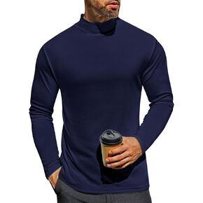 Ekouaer Men's Mock Turtleneck Shirts Long Sleeve Basic Turtle Neck Undershirt Lightweight Thermal Pullover Sweater in Kuwait