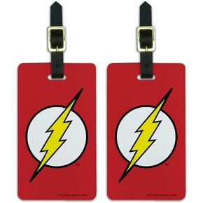 The Flash Lightning Bolt Logo Luggage ID Tags Suitcase Carry-On Cards - Set of 2 in Saudi Arabia