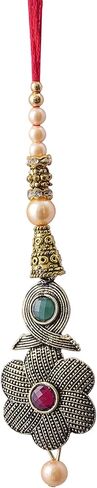 Drona Rakhi for Brother & Bhabhi | Lumba Bhaiya Pack of 2 Handcrafted Golden Round Design Lumba| with Box Packing Indian Designer Latest Thread Bracelets in Saudi Arabia