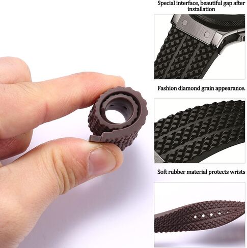 MCXGL 25mm x 19mm Big Bang Rubber Strap Compatible with Hublot Big Bang Silicone Diamond grain texture Replacement Watch Band in Saudi Arabia
