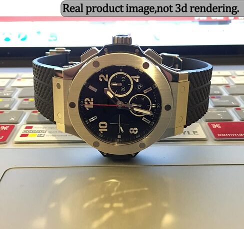 MCXGL 25mm x 19mm Big Bang Rubber Strap Compatible with Hublot Big Bang Silicone Diamond grain texture Replacement Watch Band in Saudi Arabia