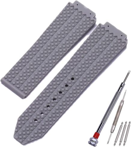 MCXGL 25mm x 19mm Big Bang Rubber Strap Compatible with Hublot Big Bang Silicone Diamond grain texture Replacement Watch Band in Saudi Arabia