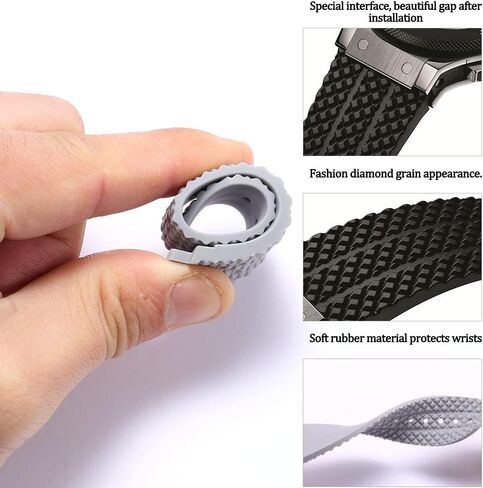 MCXGL 25mm x 19mm Big Bang Rubber Strap Compatible with Hublot Big Bang Silicone Diamond grain texture Replacement Watch Band in Saudi Arabia