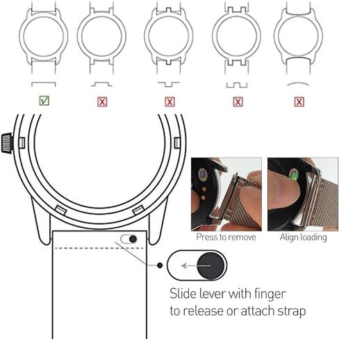 Jonurphy Watch Bands,16mm 18mm 20mm 22mm Replacement Stainless Steel Metal Mesh Band,Quick Release Watch bands Metal Bolt,Smart Watch Wristbands for Men Women. in Kuwait