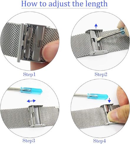 Jonurphy Watch Bands,16mm 18mm 20mm 22mm Replacement Stainless Steel Metal Mesh Band,Quick Release Watch bands Metal Bolt,Smart Watch Wristbands for Men Women. in Kuwait
