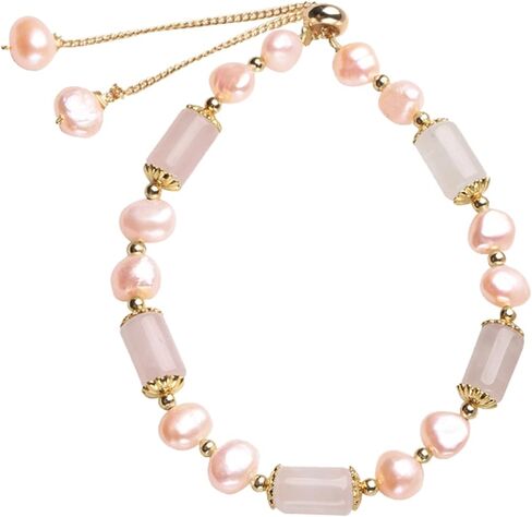 VIKCAUX Healing Crystal Bracelet Gold Wealthy Lucky Pearl Feng Shui Jade Bracelet for Women in Kuwait