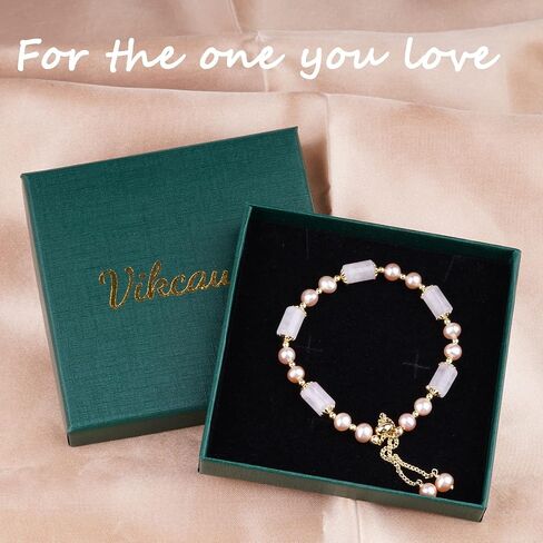 VIKCAUX Healing Crystal Bracelet Gold Wealthy Lucky Pearl Feng Shui Jade Bracelet for Women in Kuwait