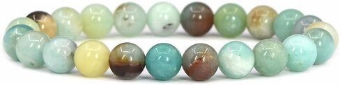 Justinstones Gem Semi Precious Gemstone 8mm Round Beads Stretch Bracelet 7 Inch Unisex in Kuwait