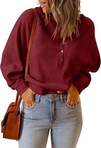 سترة نسائية من PRETTYGARDEN بأكمام طويلة منسوجة بأزرار خريفية، بلوفر برقبة على شكل حرف V، بلوزة قصيرة فضفاضة in Kuwait