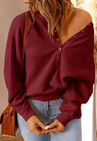 سترة نسائية من PRETTYGARDEN بأكمام طويلة منسوجة بأزرار خريفية، بلوفر برقبة على شكل حرف V، بلوزة قصيرة فضفاضة in Kuwait