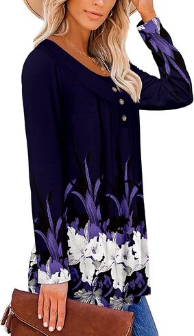 Mystry Zone Womens Top Casual Blouse Button Up Ruffle Tunic Shirts Fit Flare S-3XL in Saudi Arabia
