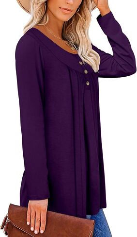 Mystry Zone Womens Top Casual Blouse Button Up Ruffle Tunic Shirts Fit Flare S-3XL in Saudi Arabia