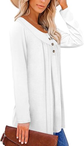 Mystry Zone Womens Top Casual Blouse Button Up Ruffle Tunic Shirts Fit Flare S-3XL in Saudi Arabia