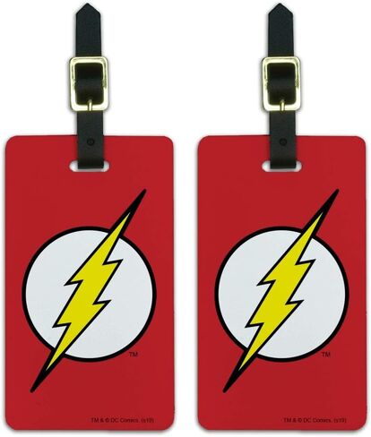 The Flash Lightning Bolt Logo Luggage ID Tags Suitcase Carry-On Cards - Set of 2 in Saudi Arabia