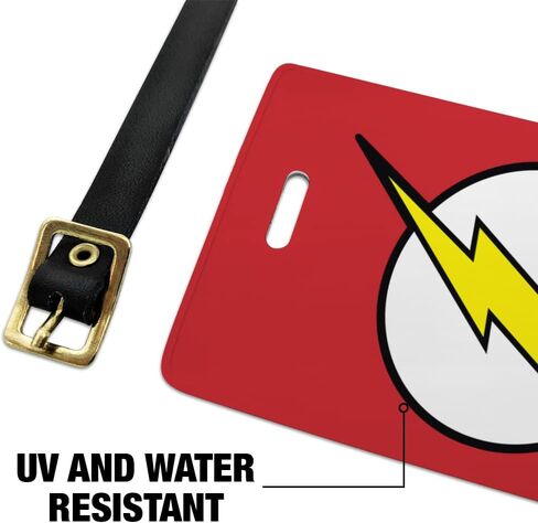 The Flash Lightning Bolt Logo Luggage ID Tags Suitcase Carry-On Cards - Set of 2 in Saudi Arabia
