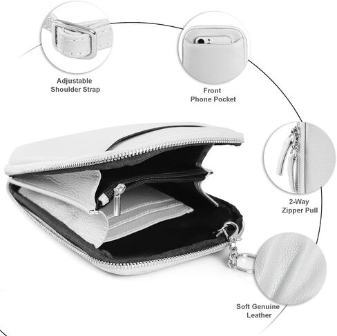 befen Leather Crossbody Cell Phone Purse for Women, Women's Small Zip Around Crossbody Wallet Bags - Fit iPhone 14 Pro in Kuwait