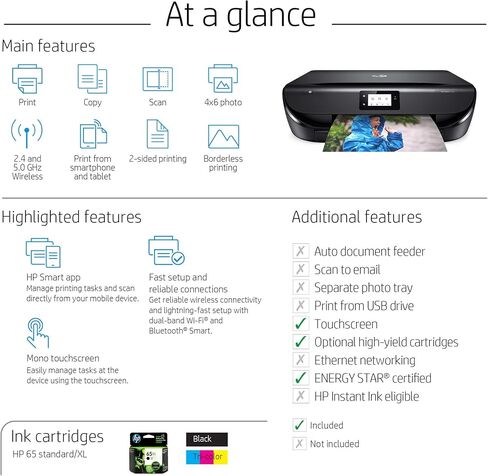 HP Envy 5055 Wireless All-in-One Photo Printer, HP Instant Ink & Amazon Dash Replenishment Ready (M2U85A) (Renewed) in Kuwait