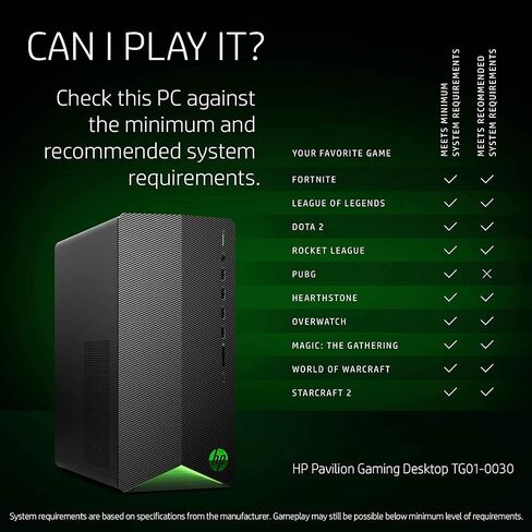 HP Pavilion Gaming Desktop PC Computer, AMD Ryzen 5 4600G, GTX 1650 Super, 16GB RAM, 512GB SSD, WiFi, Bluetooth, Windows 10 Home in Saudi Arabia