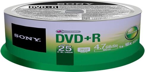Sony 25DPR47SP 16x DVD+R 4.7GB Recordable DVD Media - 25 Pack Spindle in Saudi Arabia