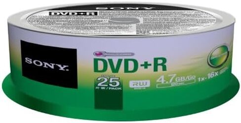Sony 25DPR47SP 16x DVD+R 4.7GB Recordable DVD Media - 25 Pack Spindle in Saudi Arabia