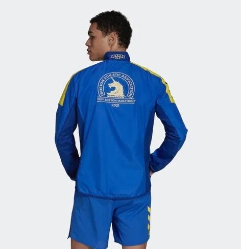 Adidas Men’s Boston Marathon 125th Celebration Jacket , Blue/Yelow in Saudi Arabia