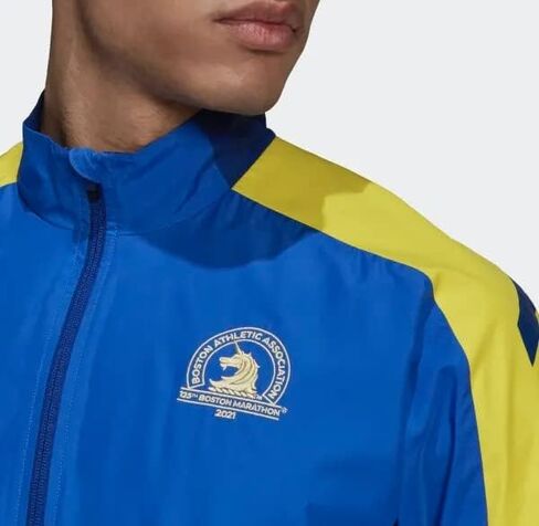 Adidas Men’s Boston Marathon 125th Celebration Jacket , Blue/Yelow in Saudi Arabia